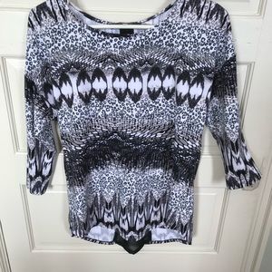 Animal print blouses with detail in back